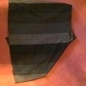 Wool wrap skirt size 10 black and grey striped